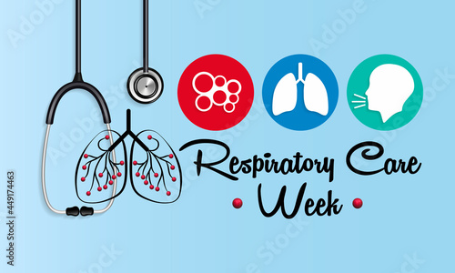 Respiratory care
 week is observed every year in October to raise awareness for improving lung health. Vector illustration