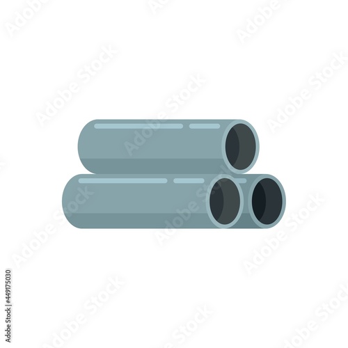 Steel contruction pipes icon flat isolated vector