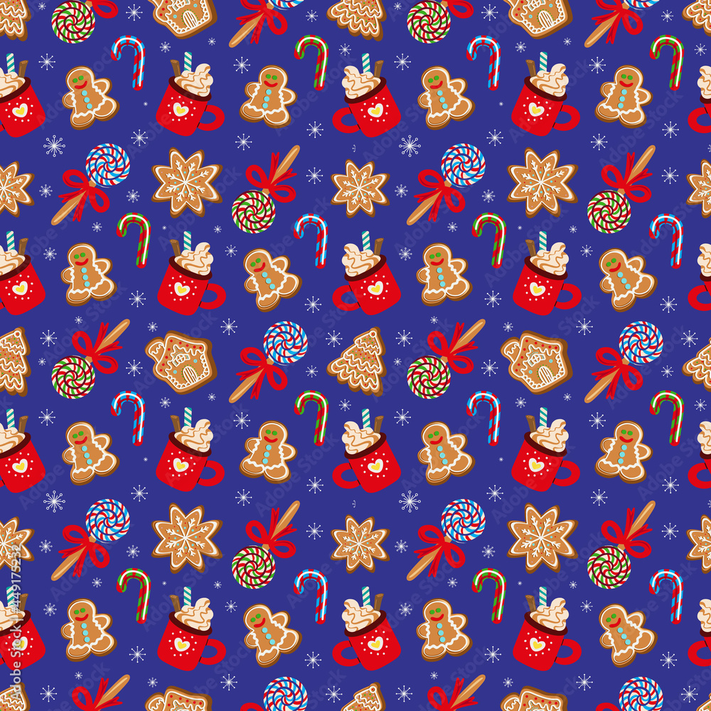 Pattern of traditional Christmas desserts Pattern of traditional Christmas desserts