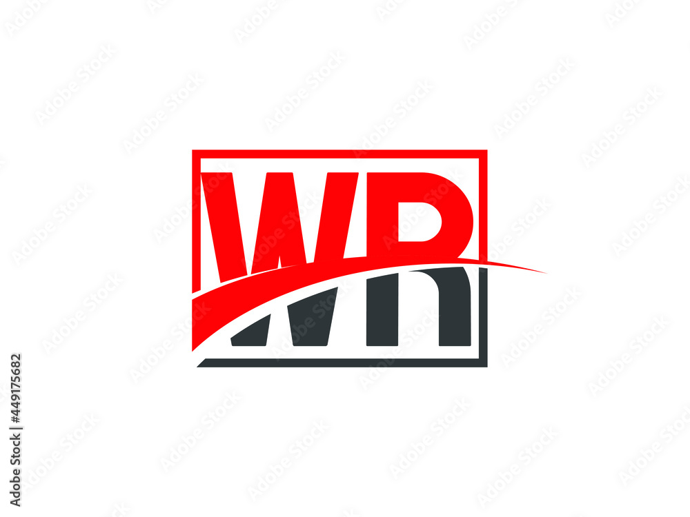 Fototapeta premium W R, WR Letter Logo Design