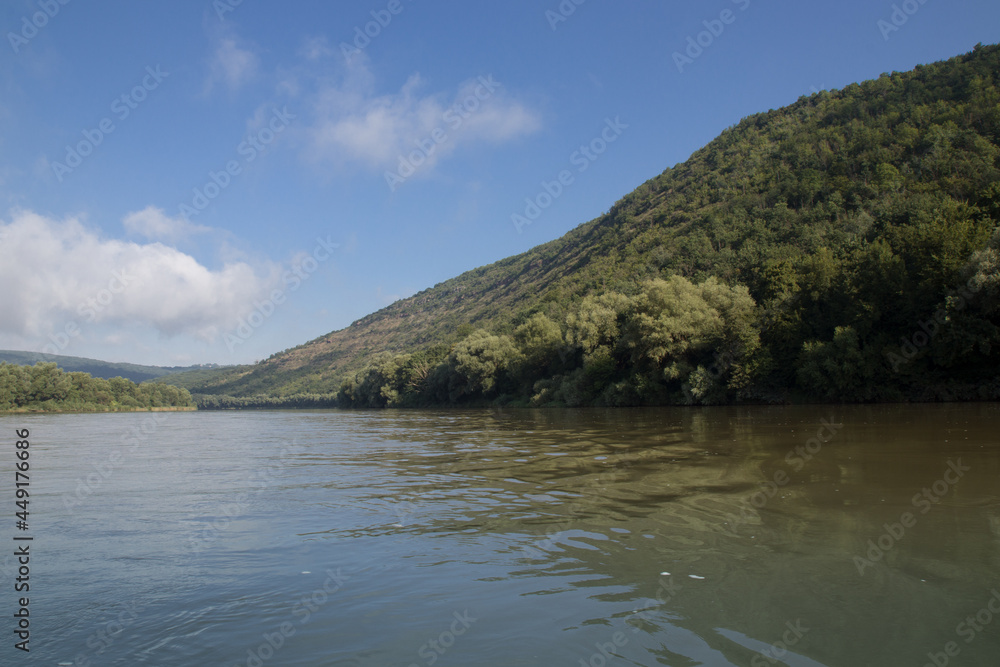 Dniester canyon in the middle of summer day