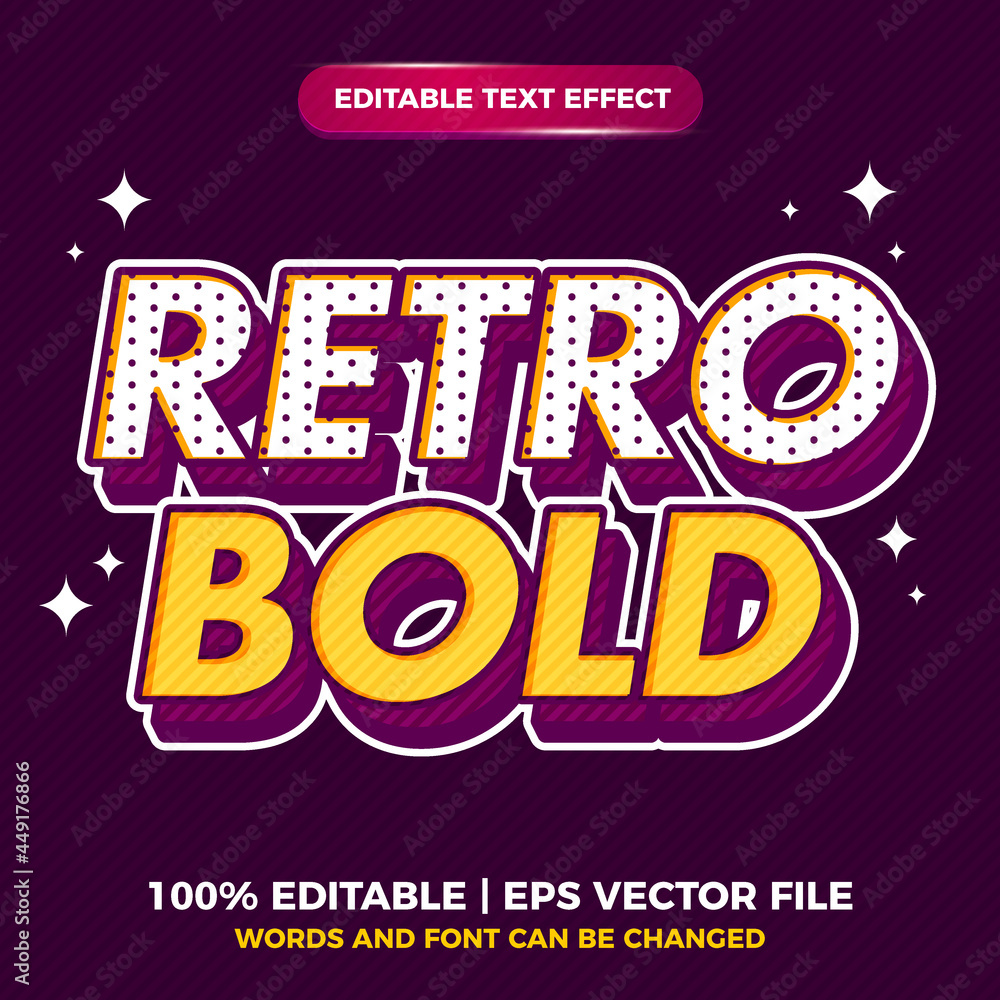 retro pop art bold editable text effect style for old style