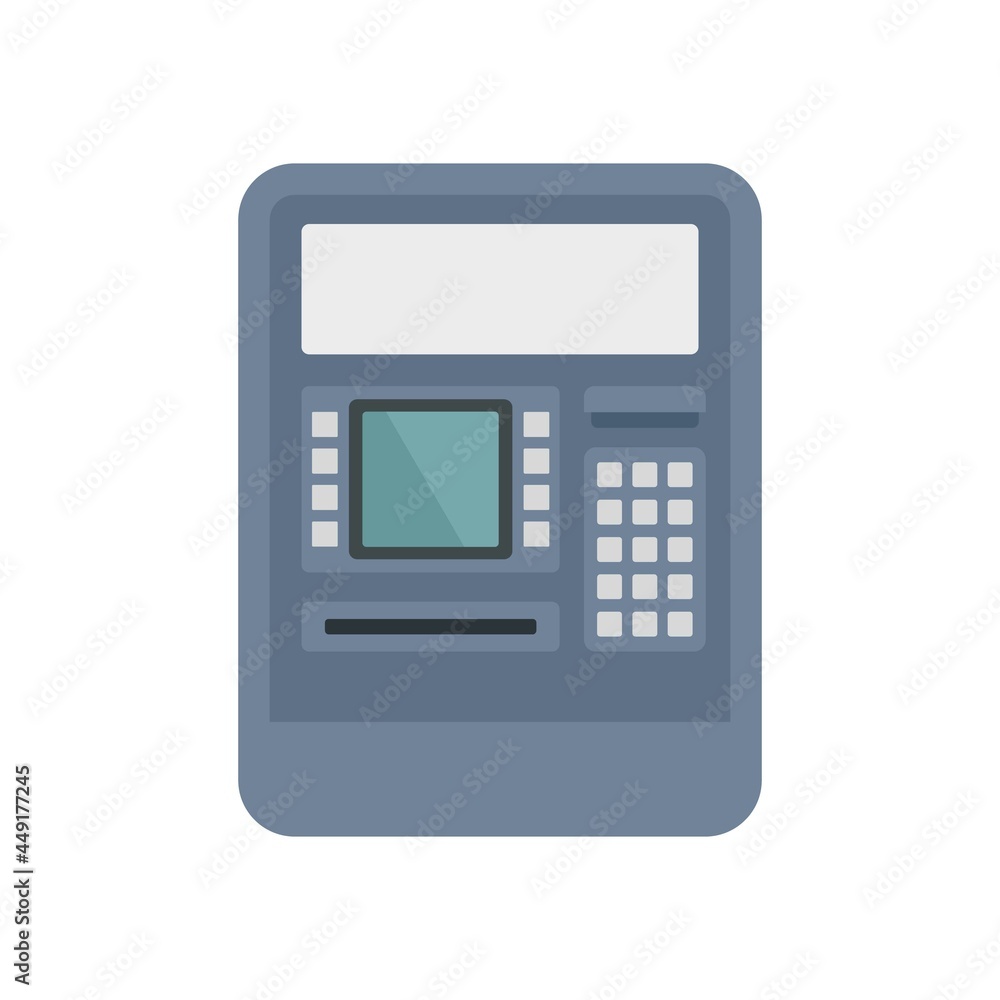 Insert atm card icon flat isolated vector Insert atm card icon flat isolated vector