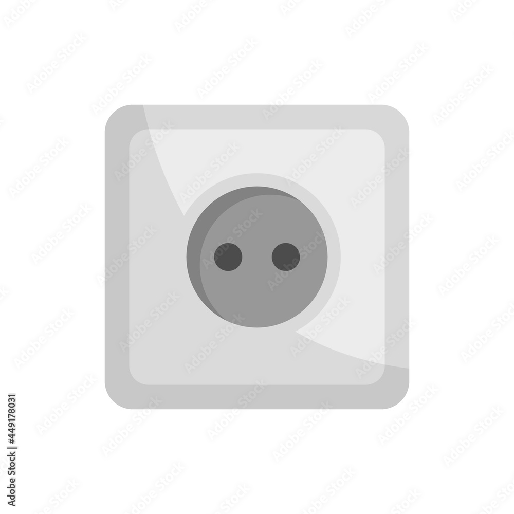 Classic power socket icon flat isolated vector Classic power socket icon flat isolated vector