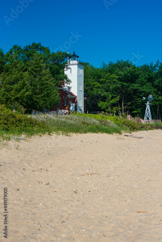 Obraz na plátně Lighthouse - 40 Mile Point, Rogers City Michigan United States