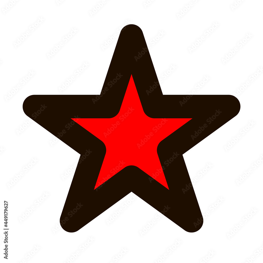 Red star. Vector icon isolated on a white background Red star. Vector icon isolated on a white background
