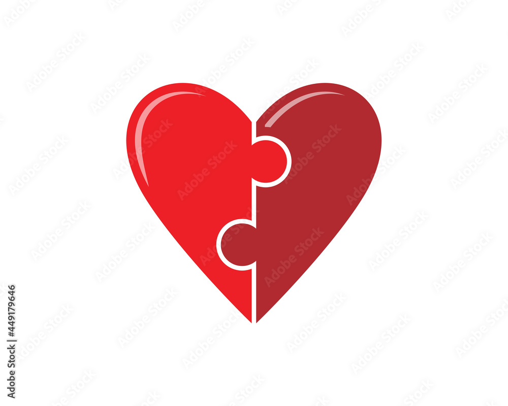 heart puzzle logo template icon heart puzzle logo template icon