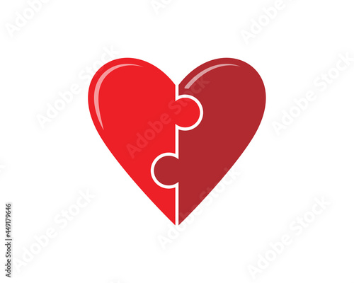 Fototapeta Naklejka Na Ścianę i Meble -  heart puzzle logo template icon