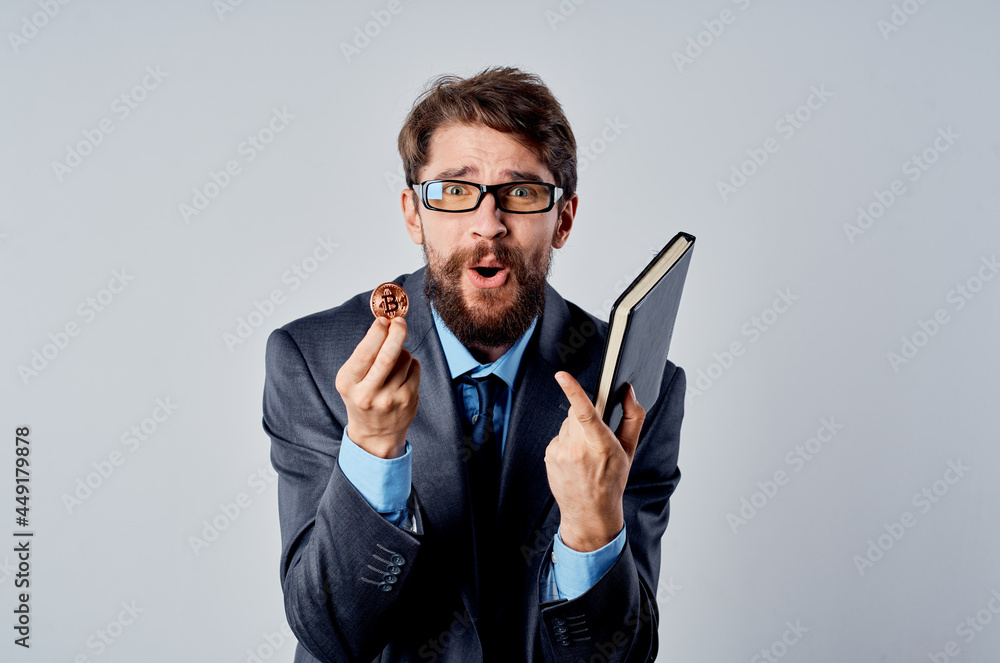 business man in a suit cryptocurrency bitcoin research technology electronic wallet business man in a suit cryptocurrency bitcoin research technology electronic wallet