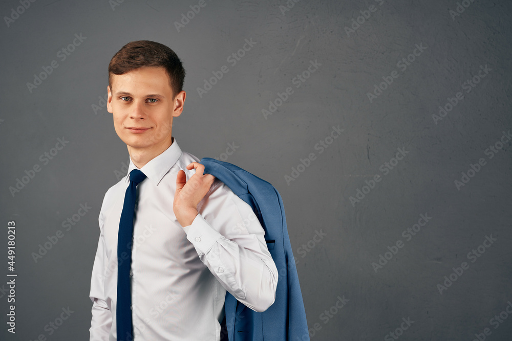 business man in shirt with tie posing isolated background business man in shirt with tie posing isolated background