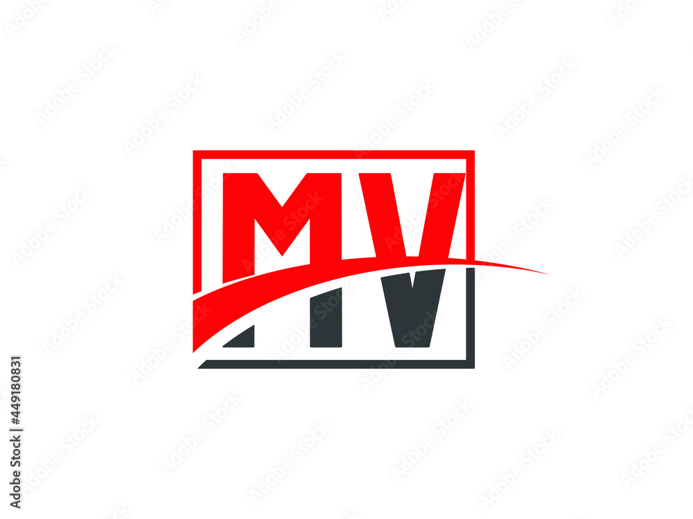 Obraz premium M V, MV Letter Logo Design