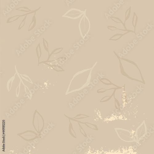 Chic feminine background or digital paper with botanical leaves pattern