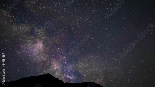 Milky way over mountains in summer photo