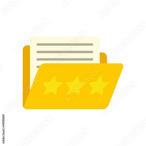 Remarketing star folder icon flat isolated vector