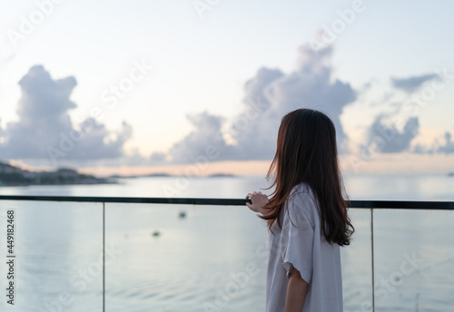 woman standing on the terrace
