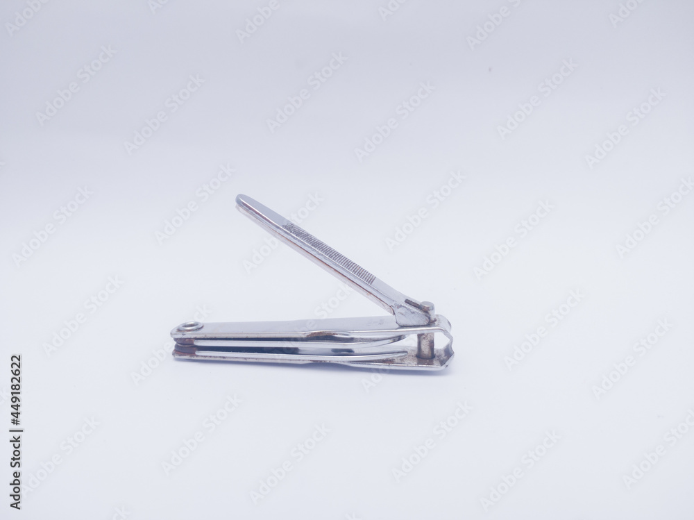 Naklejka premium nail cutter with knife and bottle opener, isolated on white background