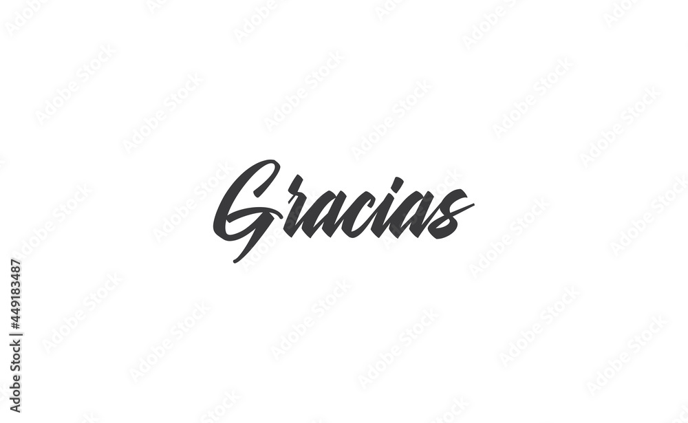 Gracias vector lettering. Thank you in Spanish. Phrase handwritten calligraphy. Gracias vector lettering. Thank you in Spanish. Phrase handwritten calligraphy.