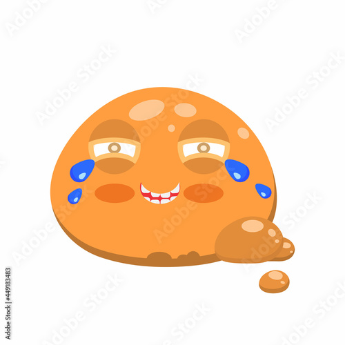 Slime Emoji. Fun yellow slime on white background. Vector illustration