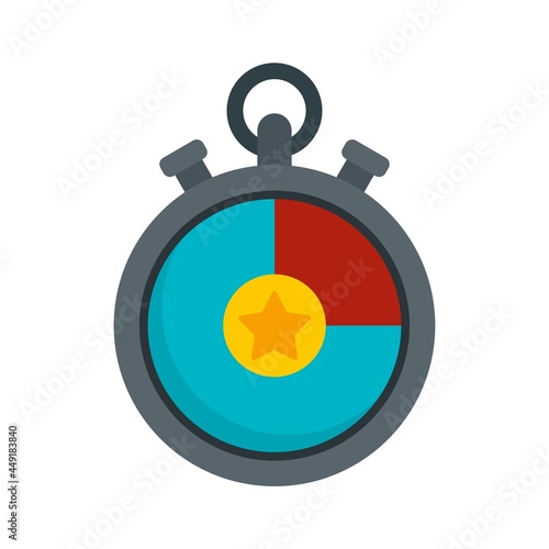 Video game stopwatch icon flat isolated vector