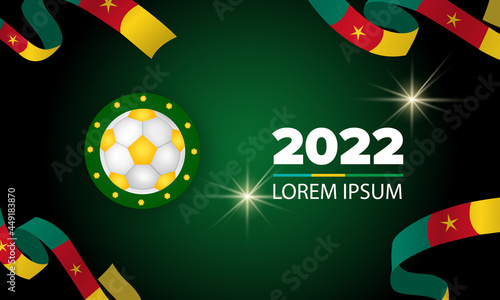 Soccer ball. Bright sports banner in yellow and green. Vector
