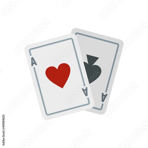 Video game playing cards icon flat isolated vector