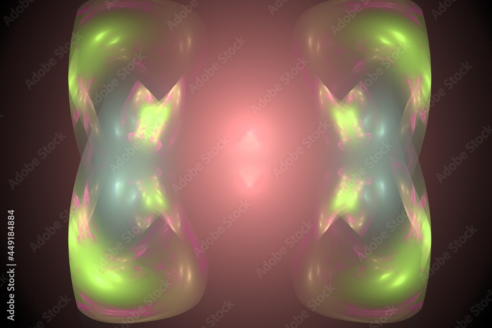 Exquisite Symmetric Digital Fractal with soothing lines and smooth flowing pastel colors Exquisite Symmetric Digital Fractal with soothing lines and smooth flowing pastel colors