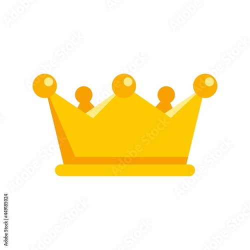 Gold game crown icon flat isolated vector
