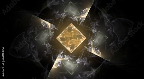 Dynamic Digital Fractal with beautiful symmetric patterns and smooth flowing pastel colors