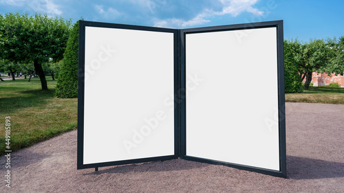 Картината върху платно Big dual vertically billboard with white blank space for mockup