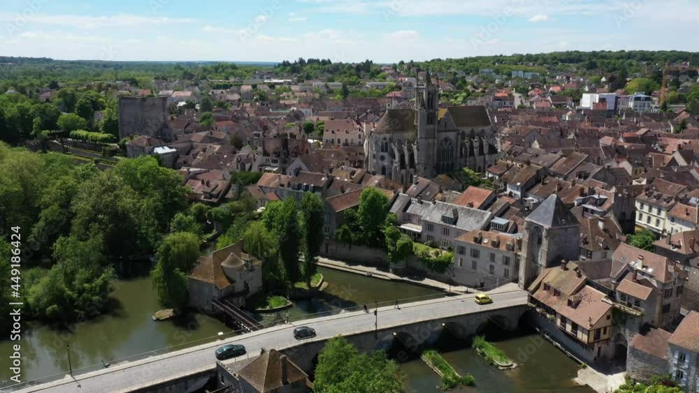 aerial view on moret sur loing on seine et marne aerial view on moret sur loing on seine et marne