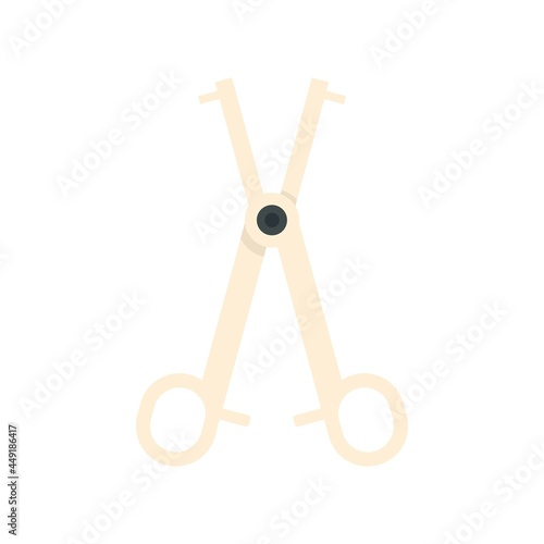 Piercing scissors icon flat isolated vector