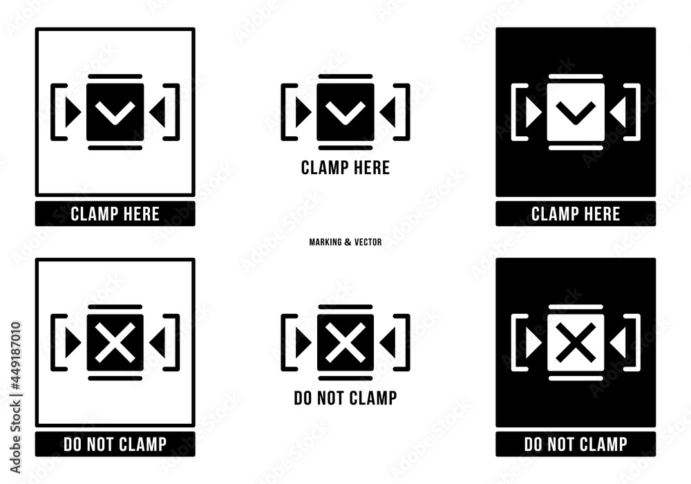 Vetor de A set of manipulation symbols for packaging cargo products and