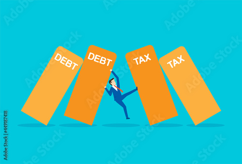 Debt and tax burden crushed domino effect