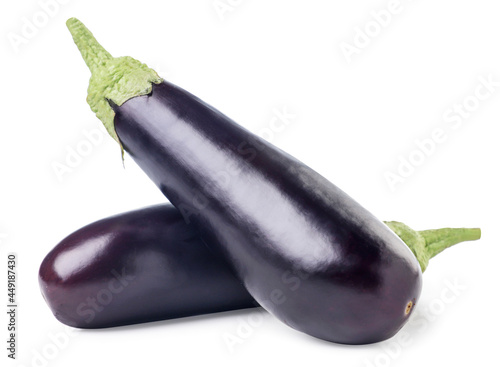 Whole eggplant on a white background. Isolated