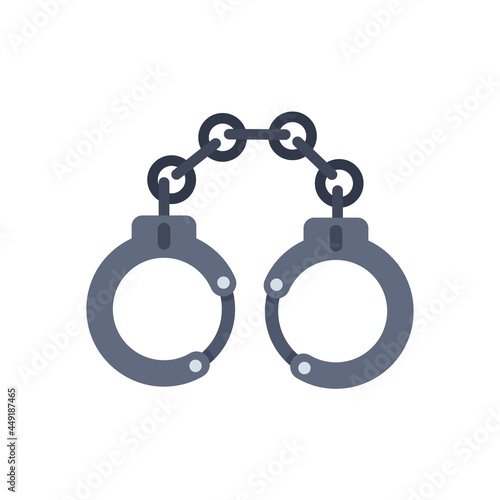 Police handcuffs icon flat isolated vector