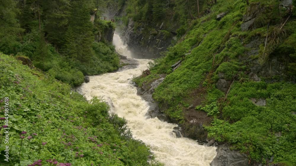 Umbal Falls in Osttirol on a rainy day in summer Umbal Falls in Osttirol on a rainy day in summer