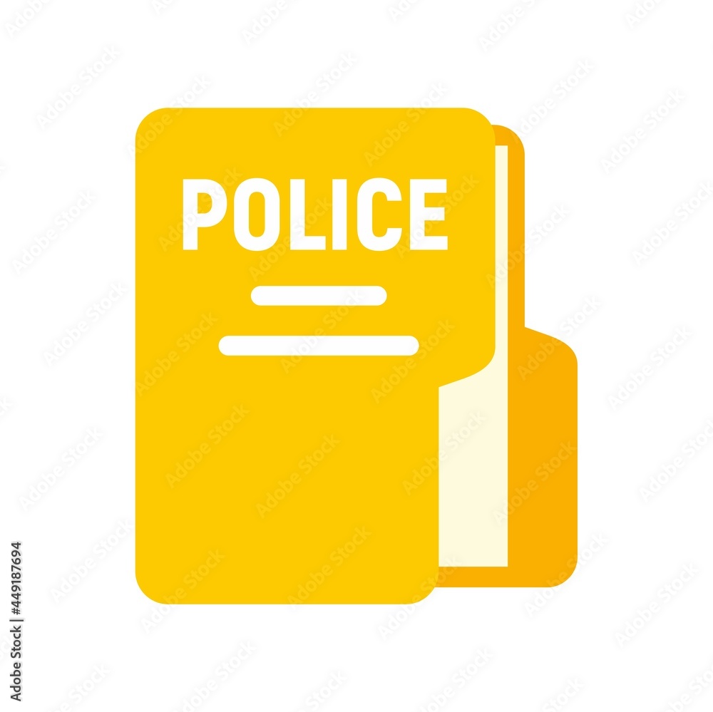 Police station folder icon flat isolated vector