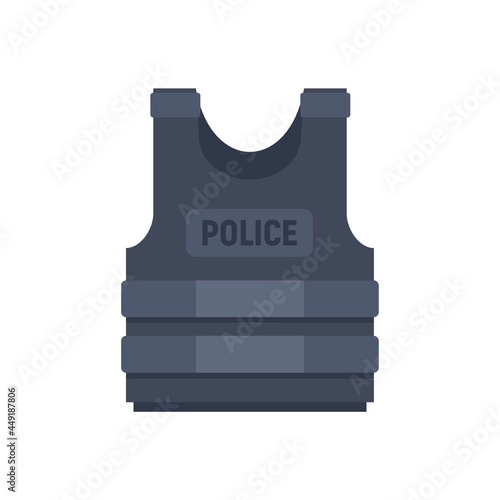 Police bulletproof vest icon flat isolated vector photo