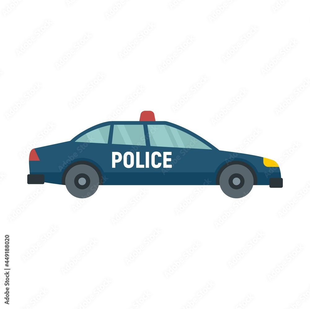 Police car icon flat isolated vector Police car icon flat isolated vector