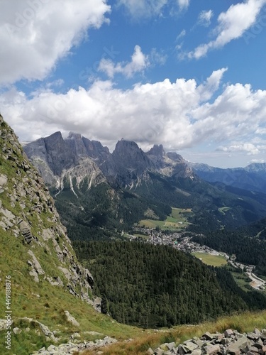 Fototapeta Naklejka Na Ścianę i Meble -  Hiking and camping in the wild and beautiful Dolomites Mountains in South Tyrol and Cortina in Italy
