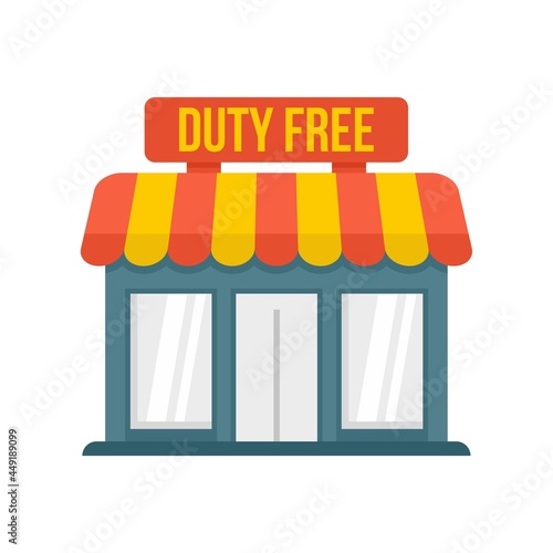 Duty free shop icon flat isolated vector