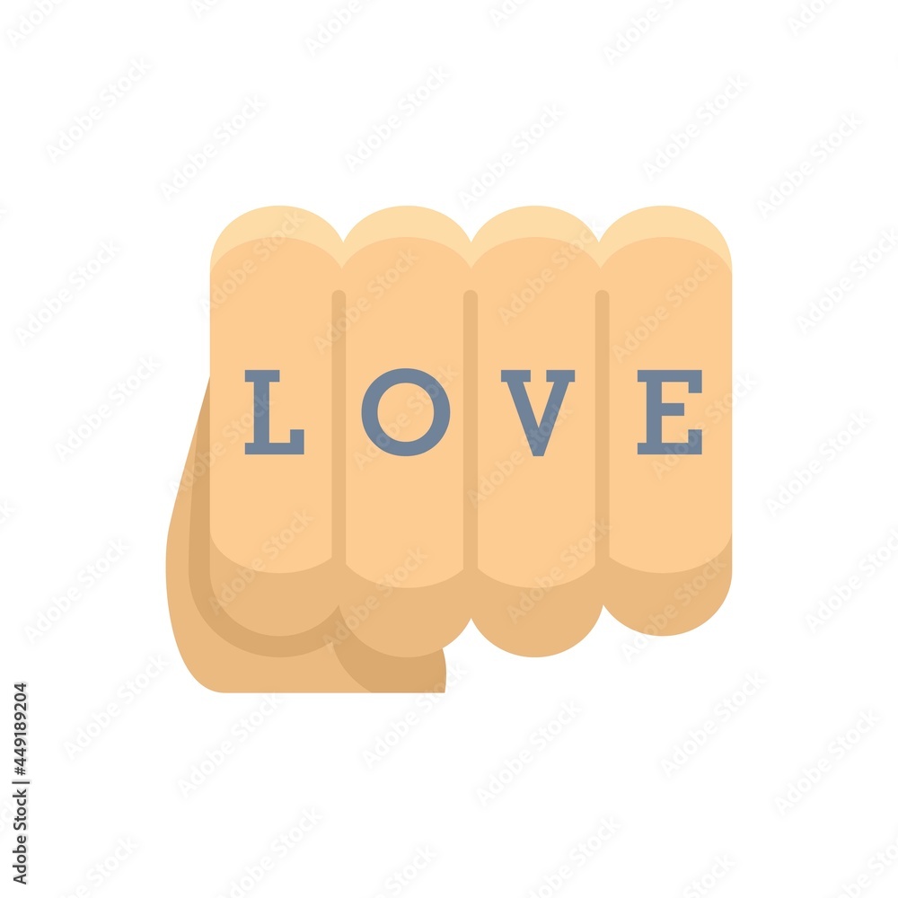 Tattoo fist icon flat isolated vector Tattoo fist icon flat isolated vector
