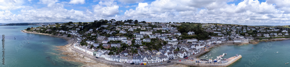 st mawes harbour cornwall England uk drone aerial 