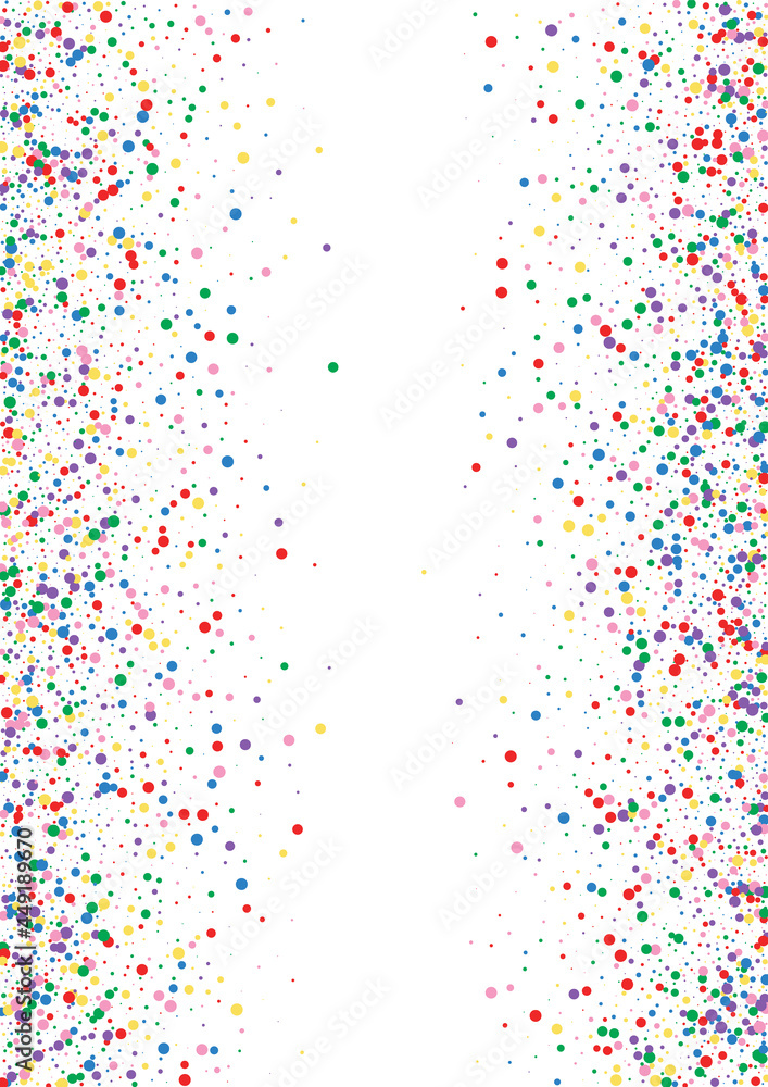 Red Round Burst Illustration. Circle Splash Background. Multicolored Carnival Dot. Blue Catching Confetti Texture.