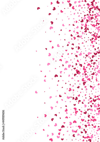 Red Element Confetti Backdrop. Rose Anniversary Texture. Purple Heart Border. Pink Decorative Wallpaper. Pretty Illustration.