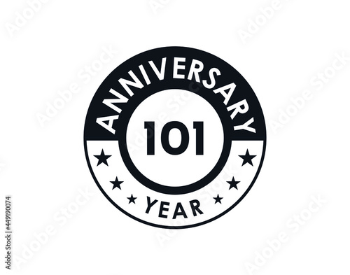 101 years anniversary badge vector design