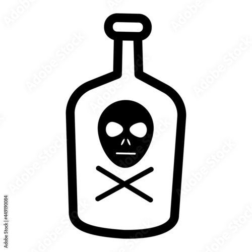 A bottle with a magic potion. Vector illustration