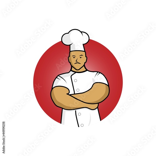 chef with big muscle icon