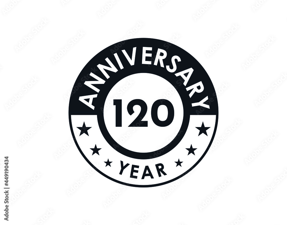 120 years anniversary badge vector design 120 years anniversary badge vector design