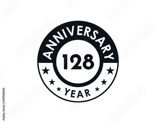 128 years anniversary badge vector design